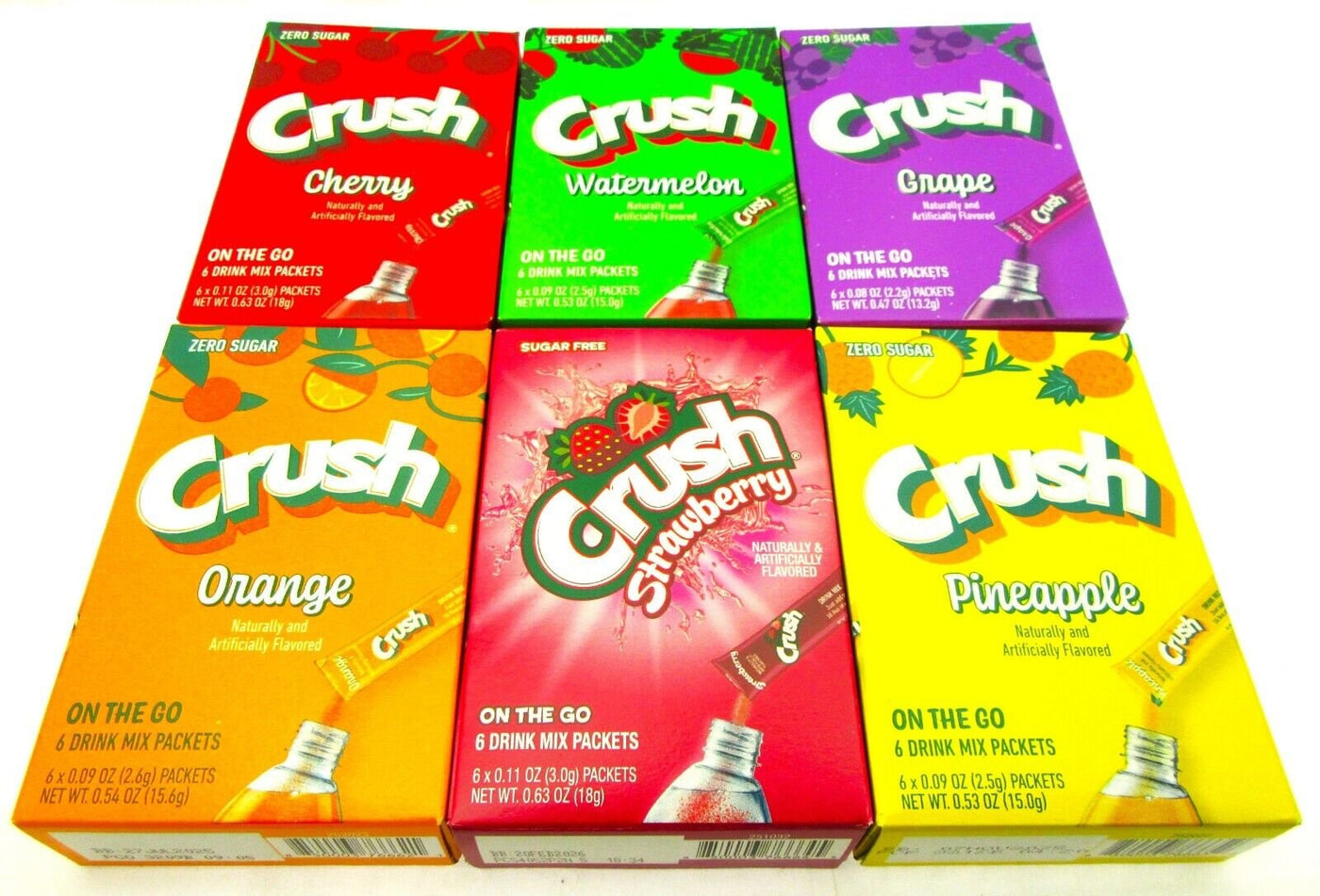 Six Flavor Crush ~ Packets ~ Sugar Free ~ Powdered Drink Mixes