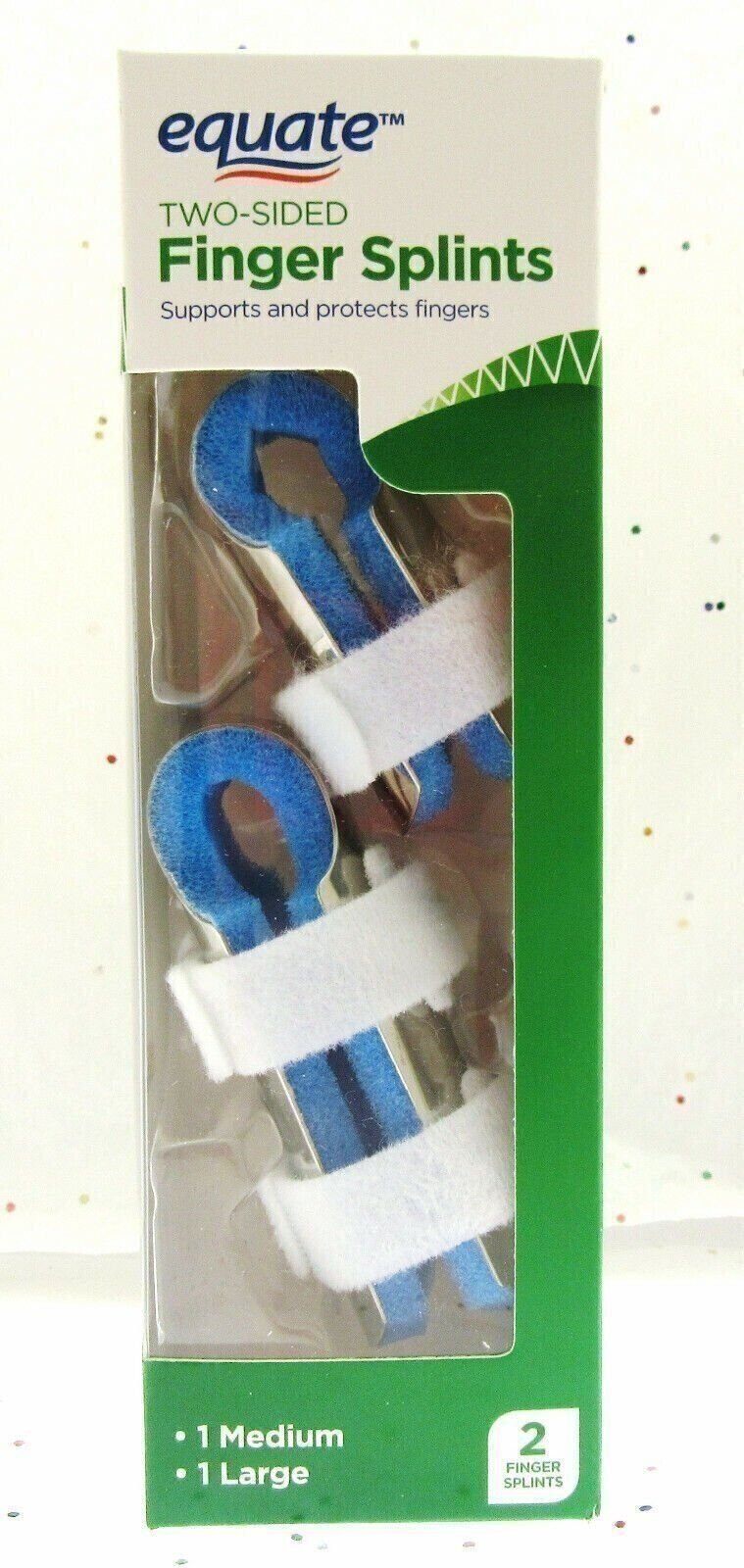 Finger Splints ~ Two Sided ~ 1 Medium - 1 Large ~ Protects Fingers
