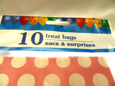 80 Pink Dot Treat Bags 5x9 inch Party Sacks