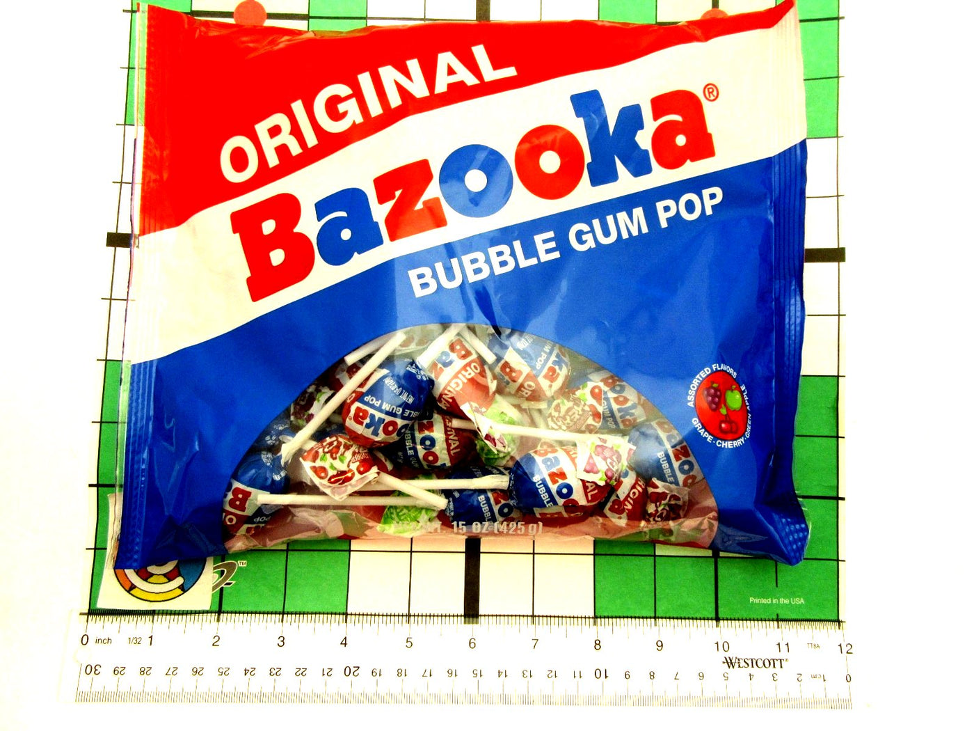 Bazooka Bubble Gum Lolli Pops 15oz Bag of Suckers