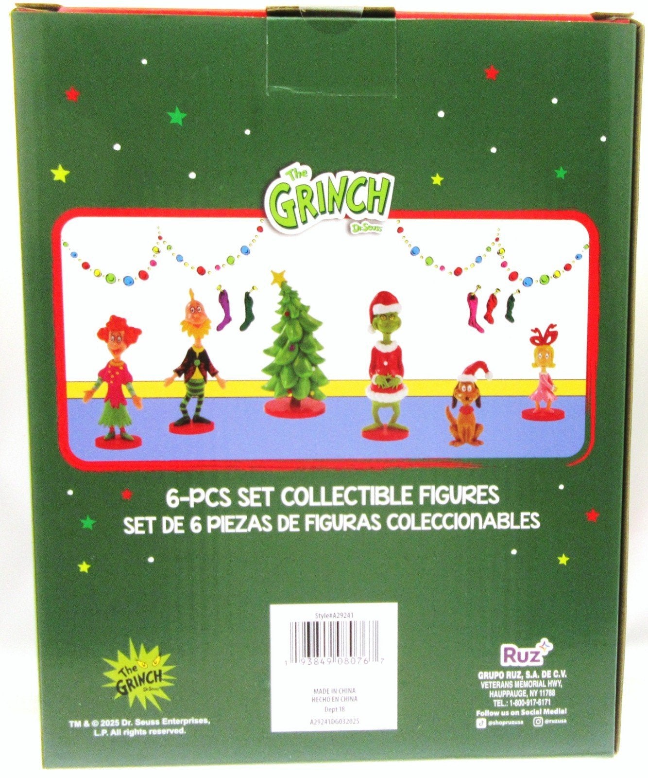 The Grinch ~ Dr  Seuss ~  Collectible Figures ~ 6 piece Set