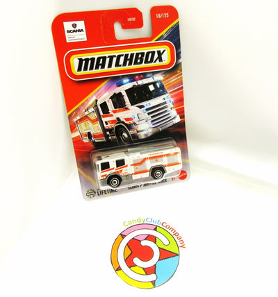 Scania P 360 Fire Truck ~ White & Orange ~ 1:64 Scale ~ Matchbox