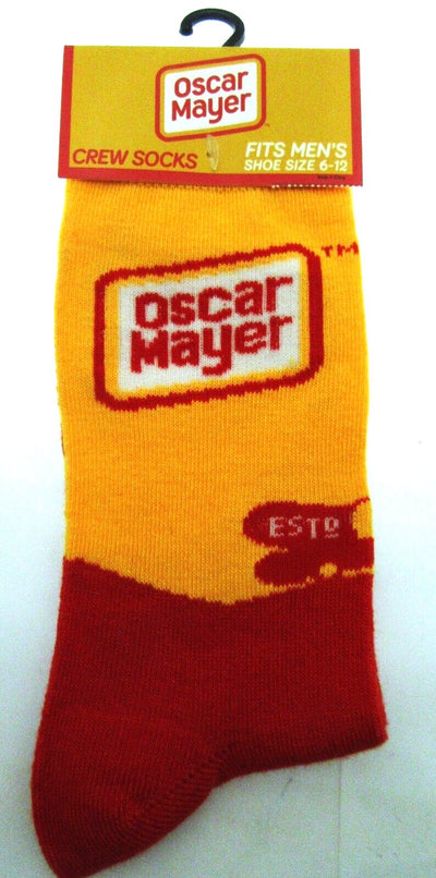One Pair of 1883 Oscar Mayer Crew Socks for Men Shoe Sizes 6 - 12
