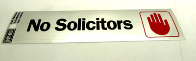 No Solicitors Stop Self Adhesive Metal Sign
