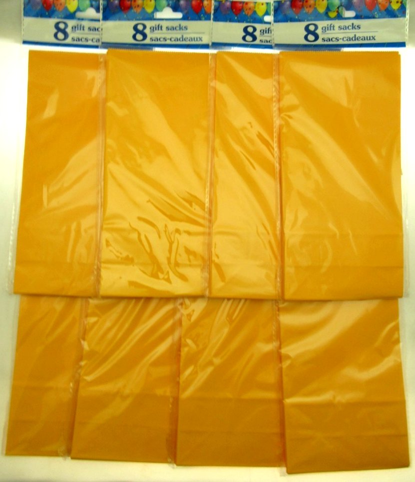 64 Yellow Treat Bags 5x9 inch Party Sacks