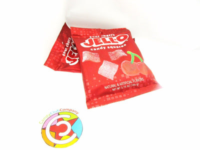 JELL-O Sour Cherry Gummy Squares Candy ~ 3.75oz bags Jello ~ Lot of 2