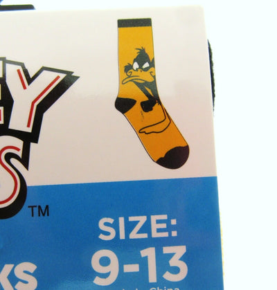 Daffy Duck Looney Tunes ~ One Pair Crew Socks for Men Shoe Sizes 9 - 13