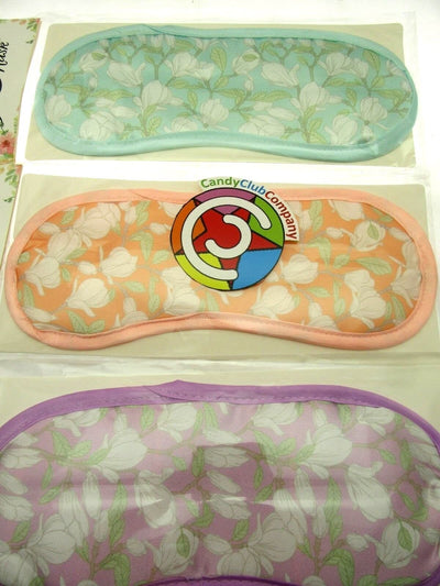 Peach, Purple & Teal Floral Eye Masks For Rest, Sleep, Meditation White Flowers
