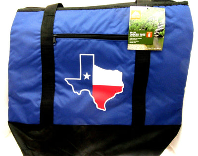 Texas 50 can Cooler Tote 21" x 18" Carry Bag ~ Blue