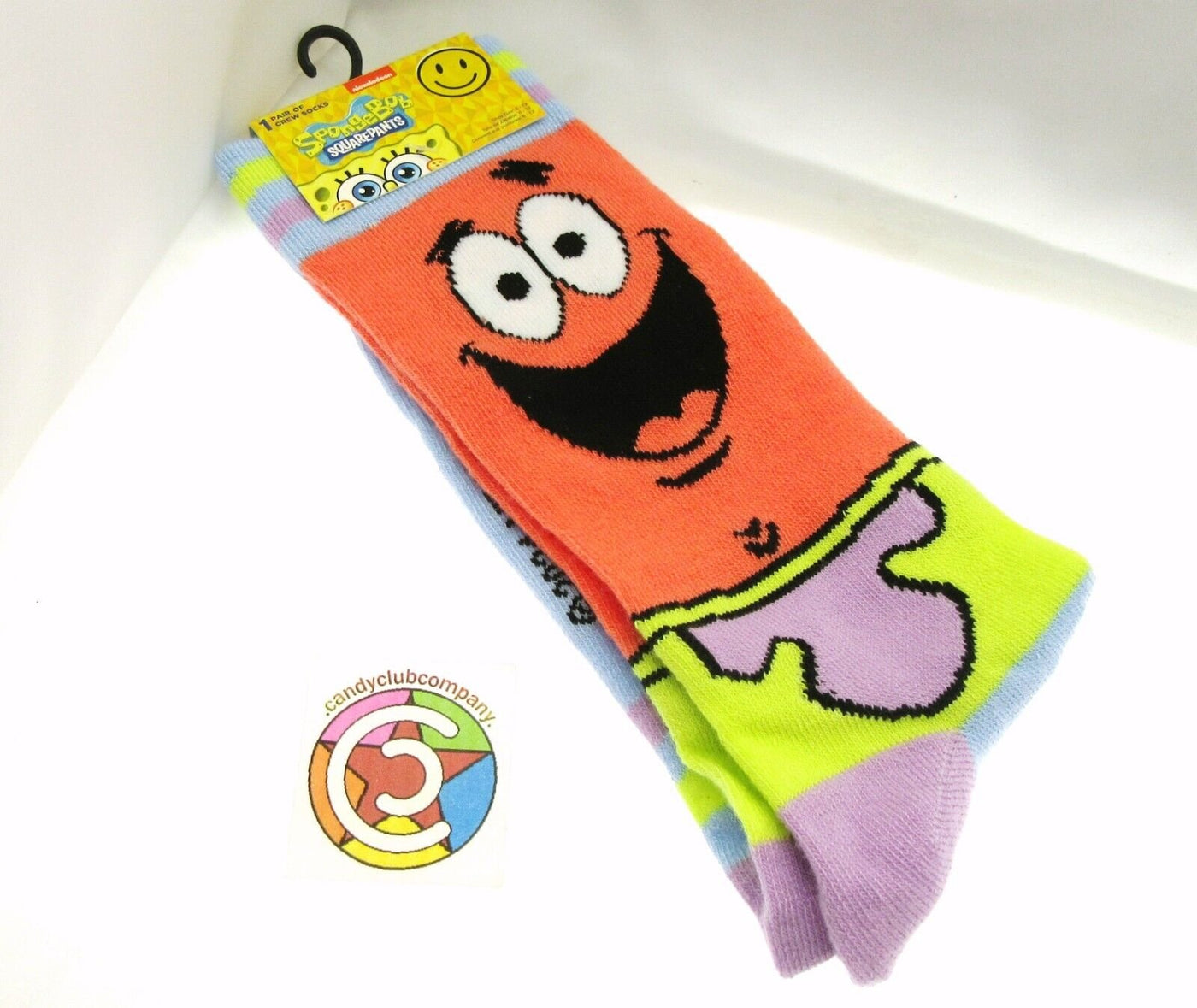 SpongeBob SP! Crew Socks ~ Men Sizes 6 - 12 ~ Patrick ~ One Pair