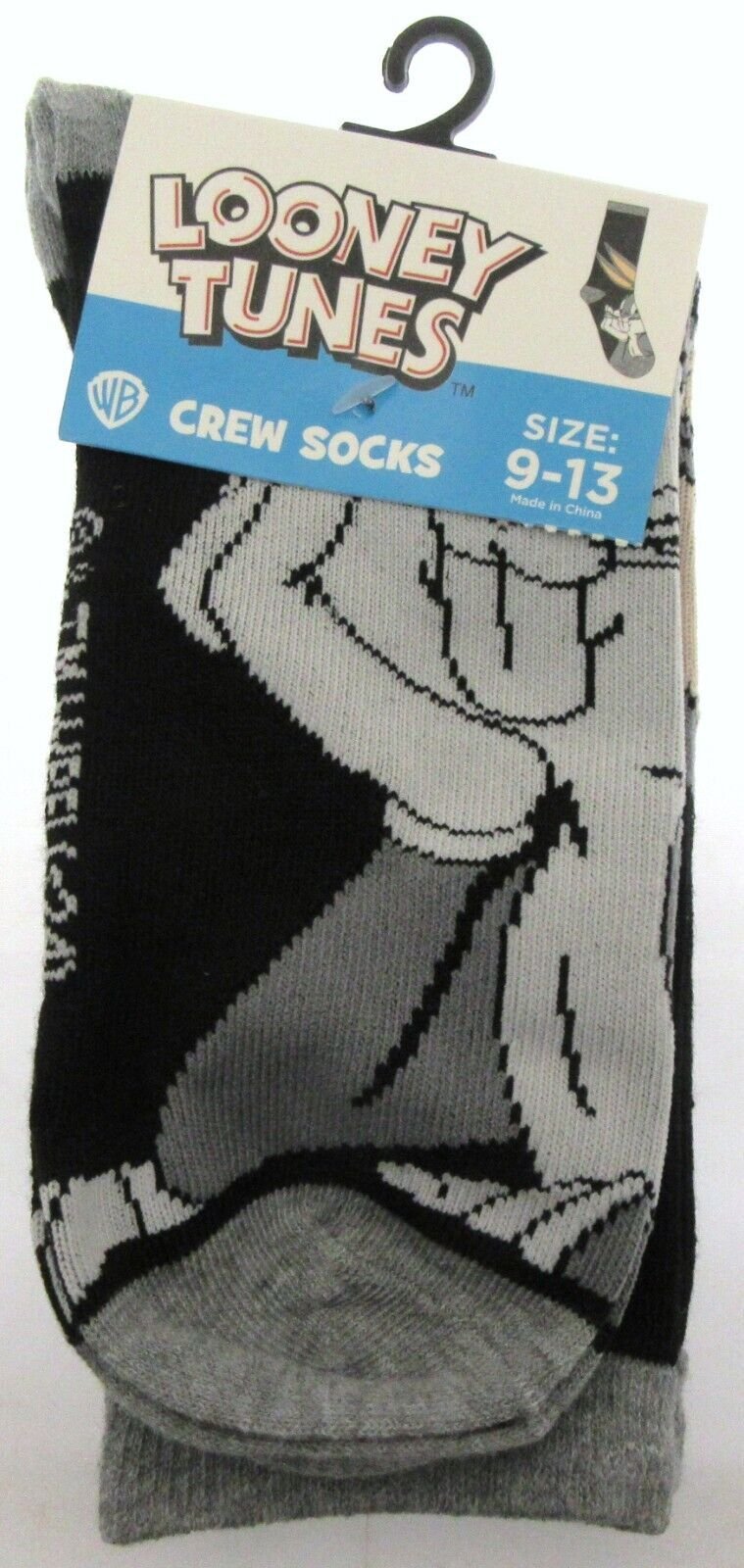 Bugs Bunny Looney Tunes ~ One Pair Crew Socks for Men Shoe Sizes 9 - 13