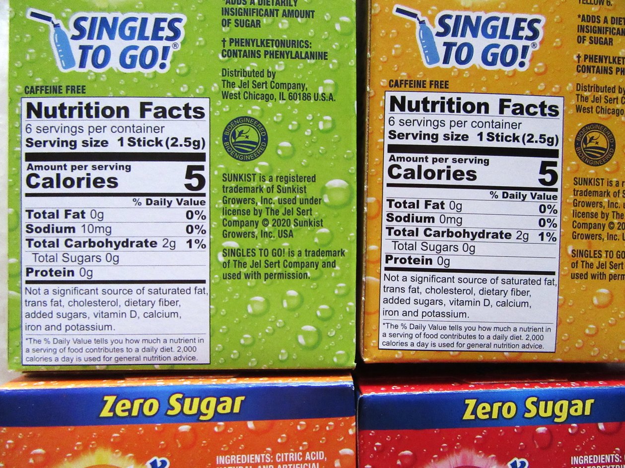 NEW! Sunkist ~ 6 Packets ~ Zero Sugar Free ~ Drink Mix ~ 5 Boxes