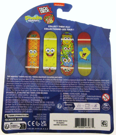 Tech Deck ~ Santa Cruz ~ Skateboard  / Fingerboard ~ Sponge Bob ~ Hand