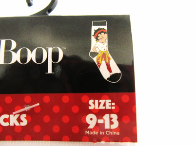 Betty Boop ~ One Pair Crew Socks for Men Shoe Sizes 9 - 13