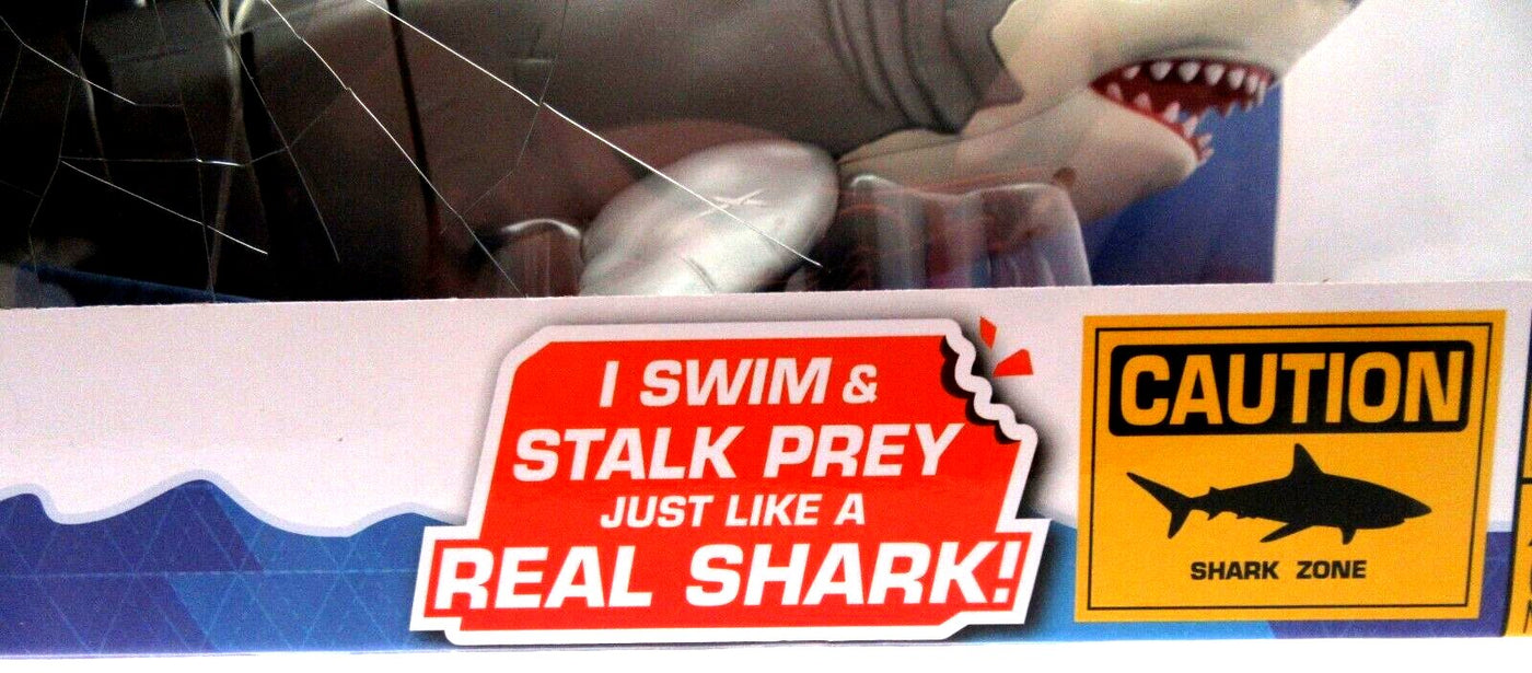 Robo Great White Shark Red Light up Eyes, Swims & Stalks Prey