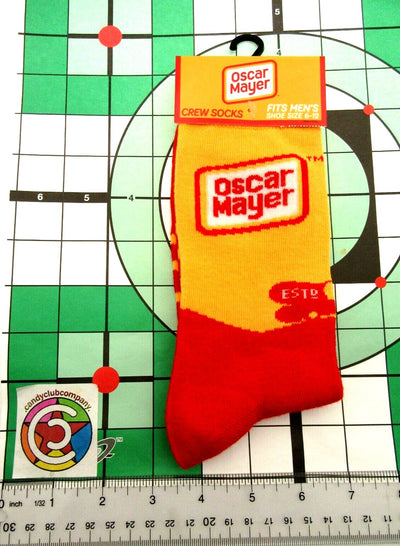 One Pair of 1883 Oscar Mayer Crew Socks for Men Shoe Sizes 6 - 12