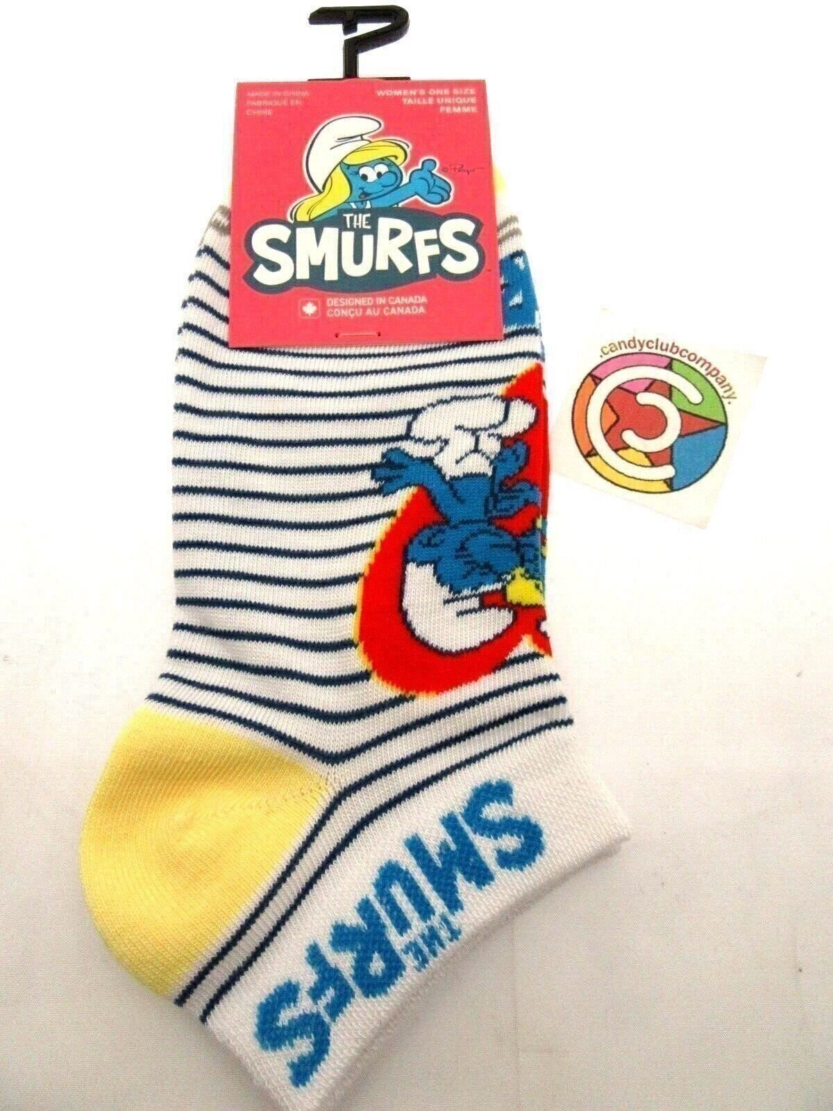 One Pair of Smurfette Ankle Socks for Men Shoe Sizes 6 - 9.5