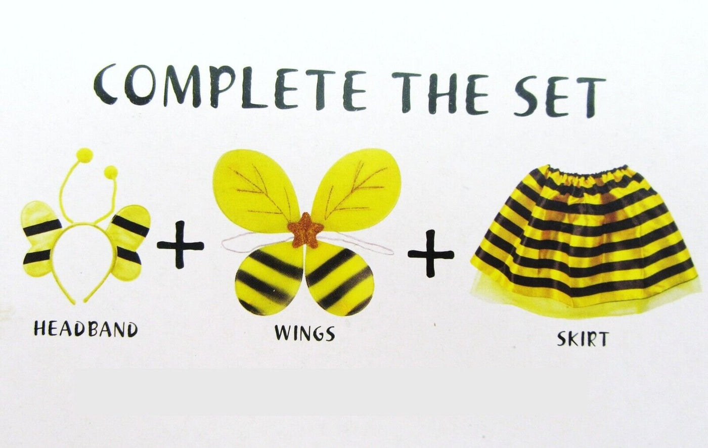 Bumblebee ~ Headband, Wings & Skirt ~ Dress Up Costume ~ Halloween or Play