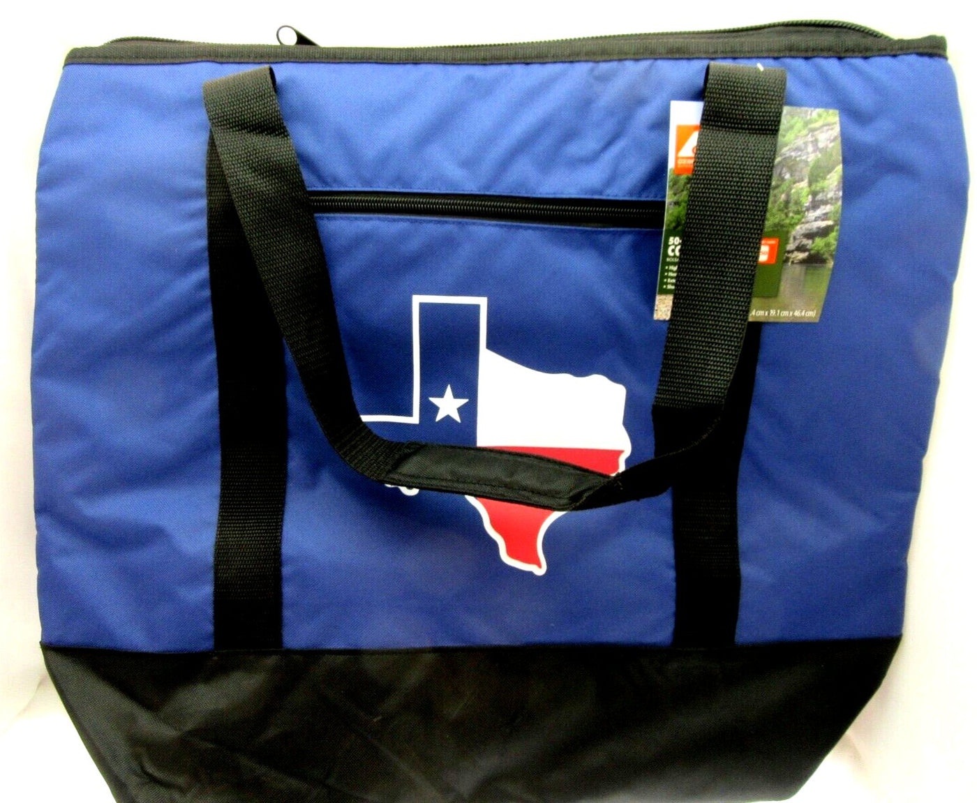 Texas 50 can Cooler Tote 21" x 18" Carry Bag ~ Blue