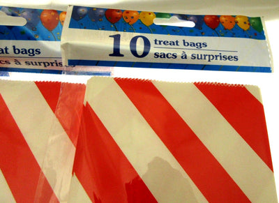 80 Red Striped Treat Bags 5x9 inch Party Sacks