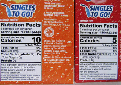 NEW! Sunkist ~ 6 Packets ~ Zero Sugar Free ~ Drink Mix ~ 5 Boxes