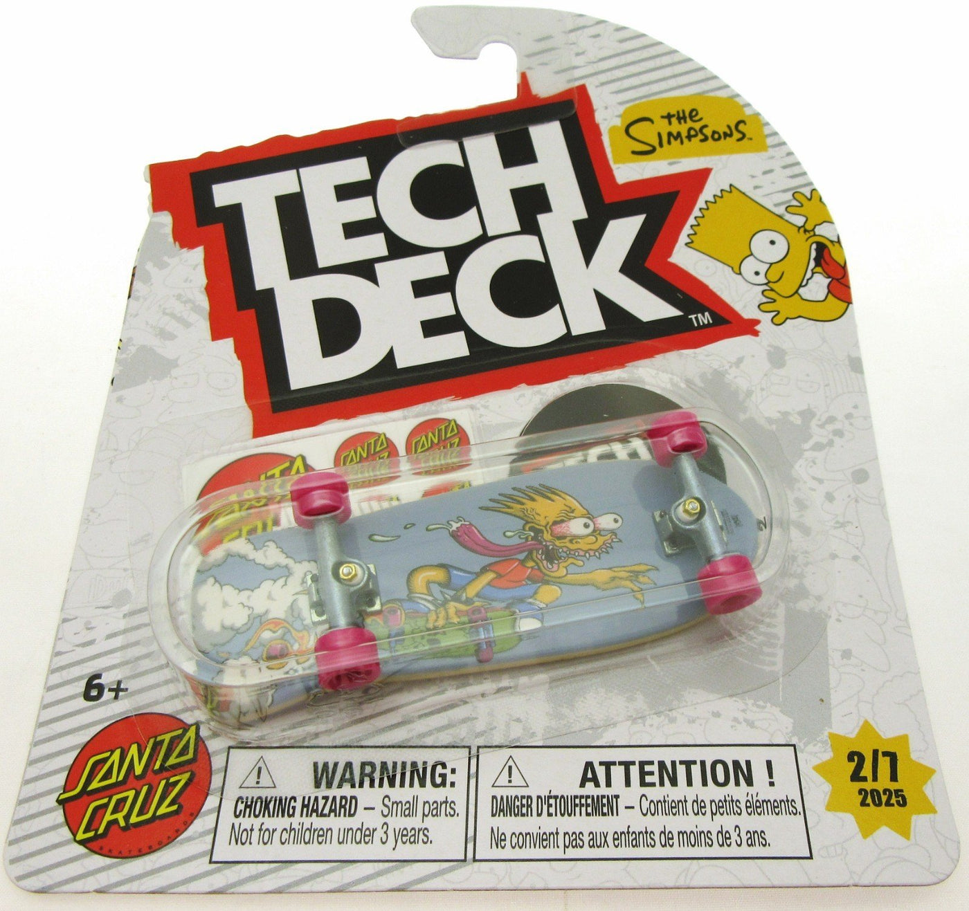 Tech Deck ~ Santa Cruz ~ Skateboard  / Fingerboard ~ The Simpsons ~ Bart