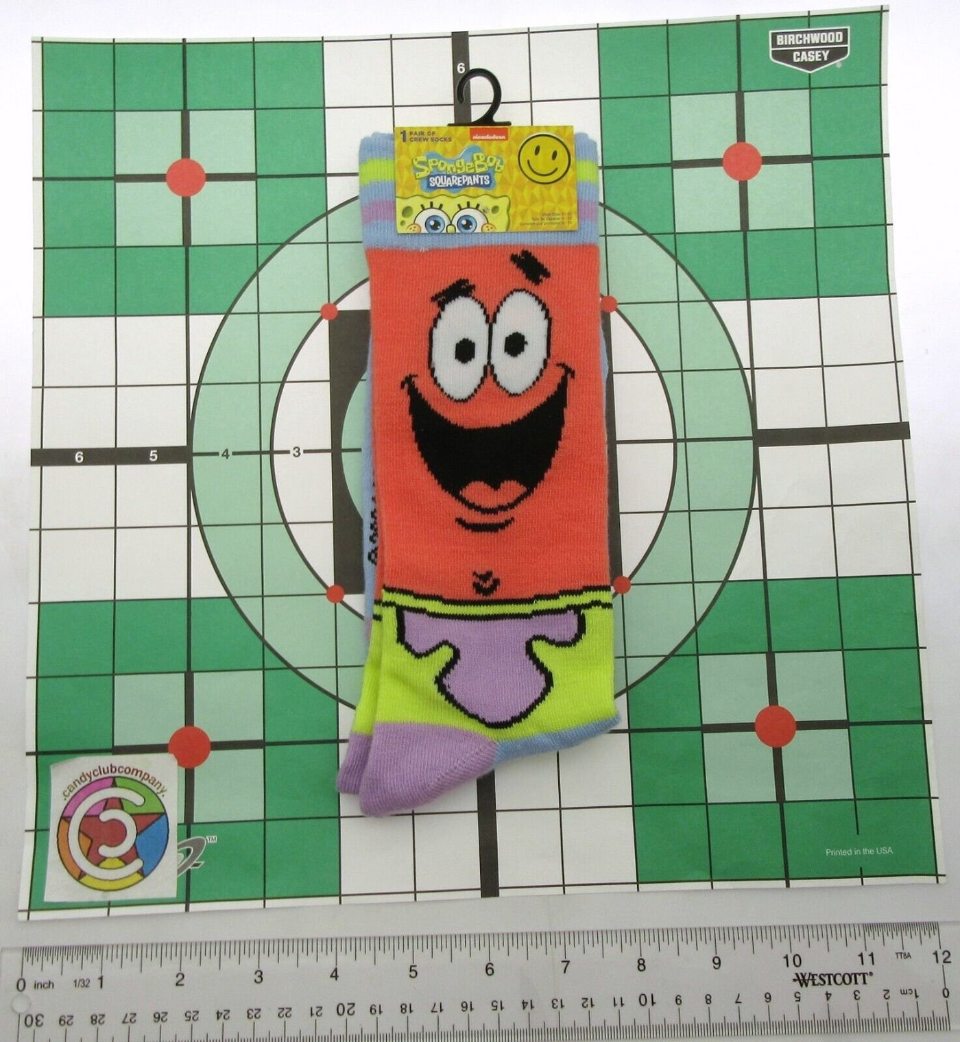 SpongeBob SP! Crew Socks ~ Men Sizes 6 - 12 ~ Patrick ~ One Pair