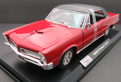 1965 Pontiac GTO ~ Red ~ 1:18 ~ Metal Die Cast ~ Maisto