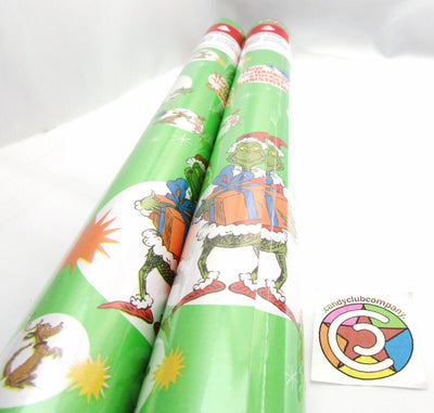 How the Grinch Stole  Christmas ~ Gift Wrapping Paper ~ 3.33ft x 6yd ~ Lot of 2