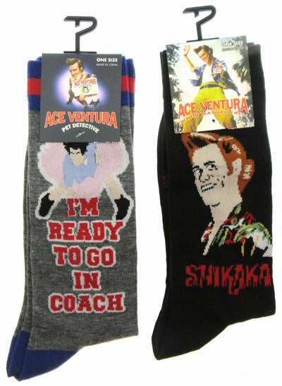 Ace Ventura Socks ~ Men One Size 7 - 12 ~ Pet Detective & When Nature Calls