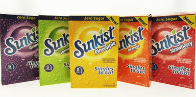 NEW! Sunkist ~ 6 Packets ~ Zero Sugar Free ~ Drink Mix ~ 5 Boxes