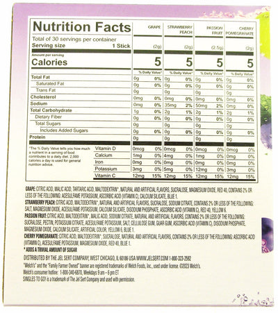 Welch's Variety Pack Drink Mix ~ 30 Sticks Per Box ~ Zero Sugar 2.39oz (67.7g)