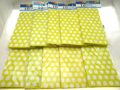 Yellow  Dots Treat Bags 5x9 inch Party Sacks