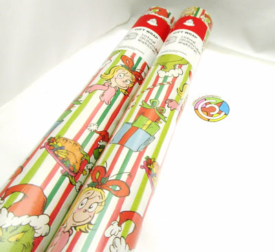 Grinch ~ Gift Wrapping Paper ~ Who Hash ~ 3.33 ft x 6 yd ~ Christmas ~ Lot of 2