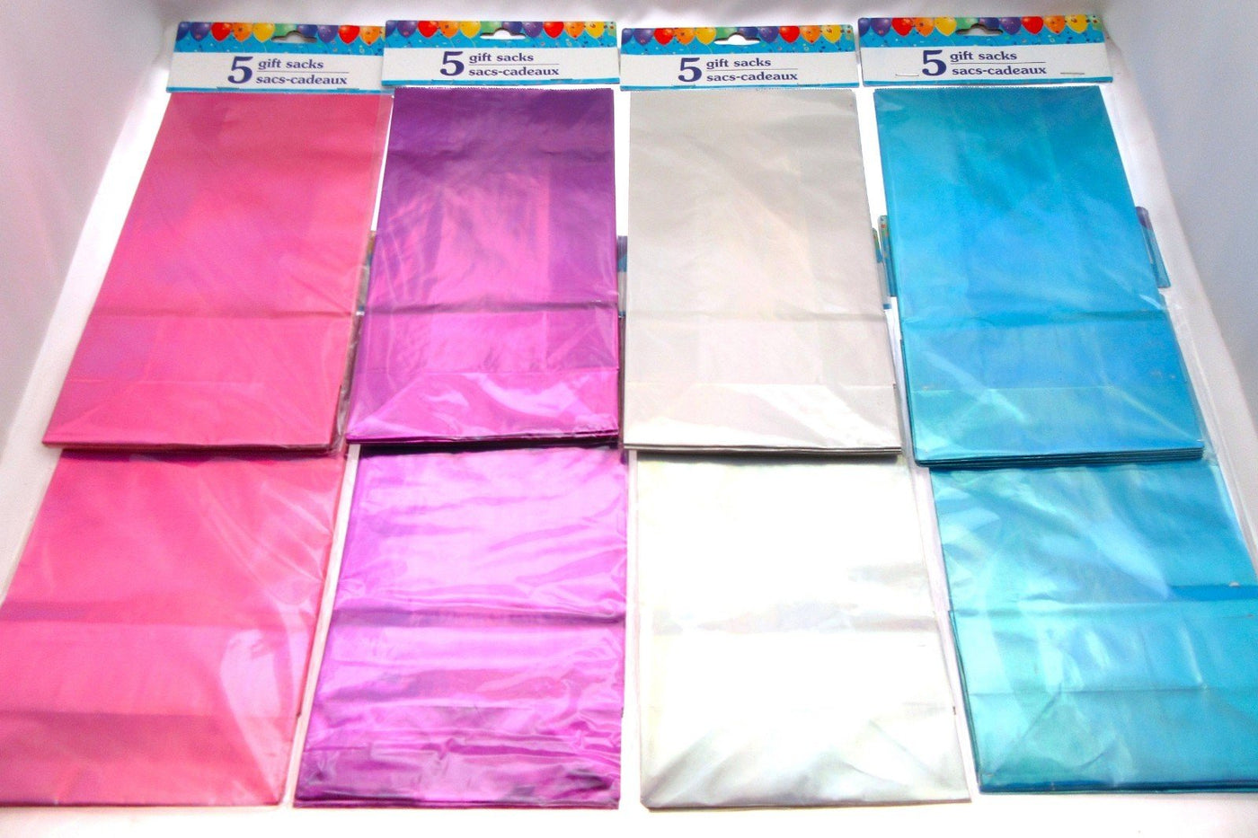 40 Gusset Metallic Color Mix Party Bags 5x9 Inch Treat