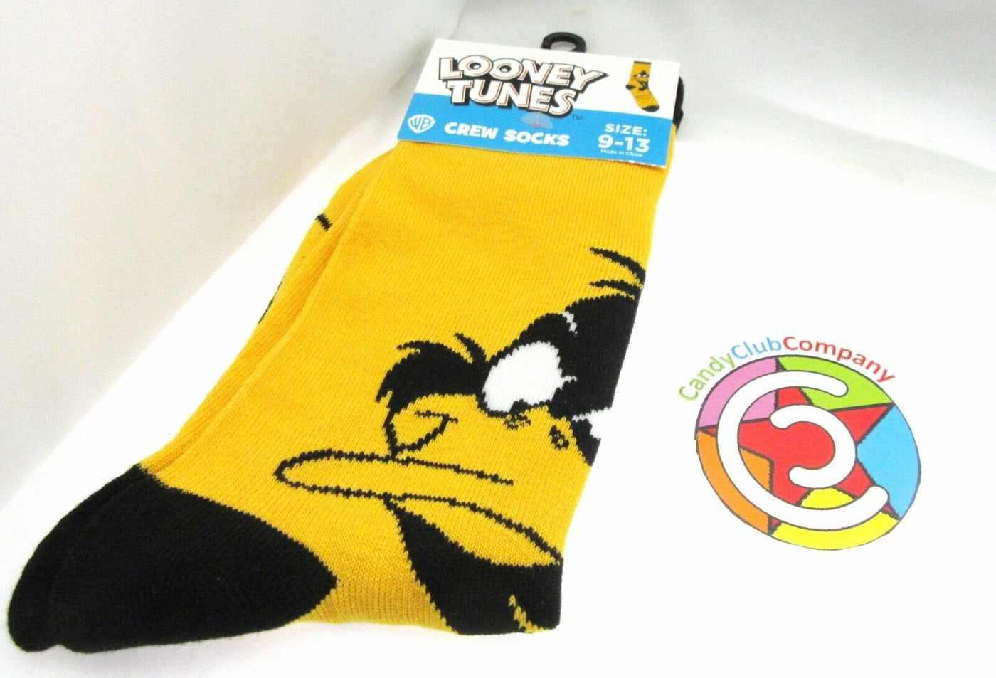 Daffy Duck Looney Tunes ~ One Pair Crew Socks for Men Shoe Sizes 9 - 13