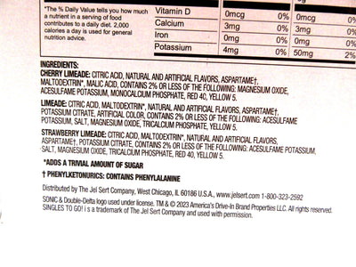 Sonic Limeade Variety Pack Drink Mix 30 singles to go