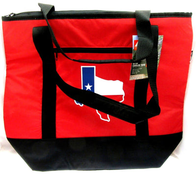 Texas 50 can Cooler Tote 21" x 18" Carry Bag ~ Red