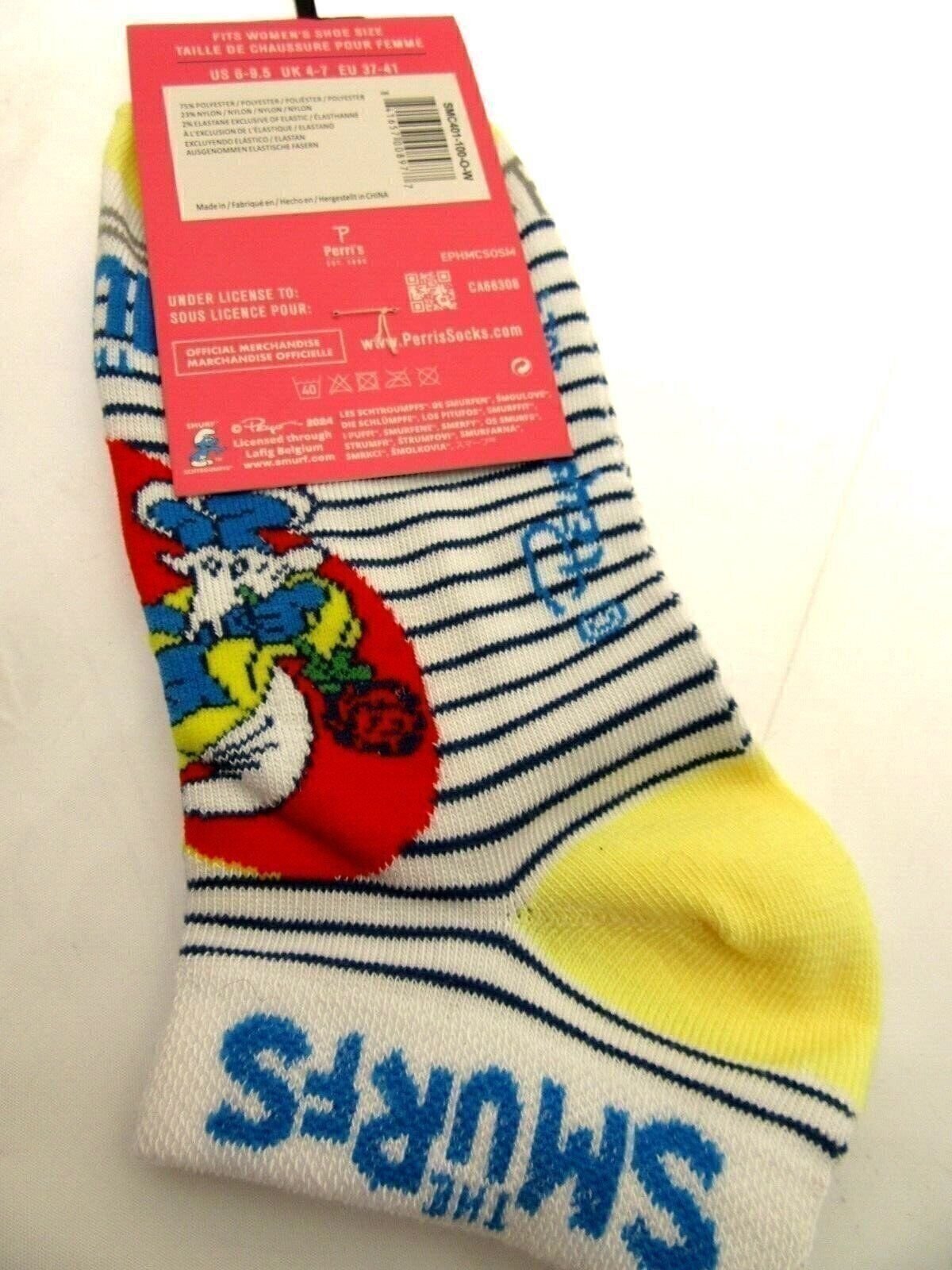 One Pair of Smurfette Ankle Socks for Men Shoe Sizes 6 - 9.5