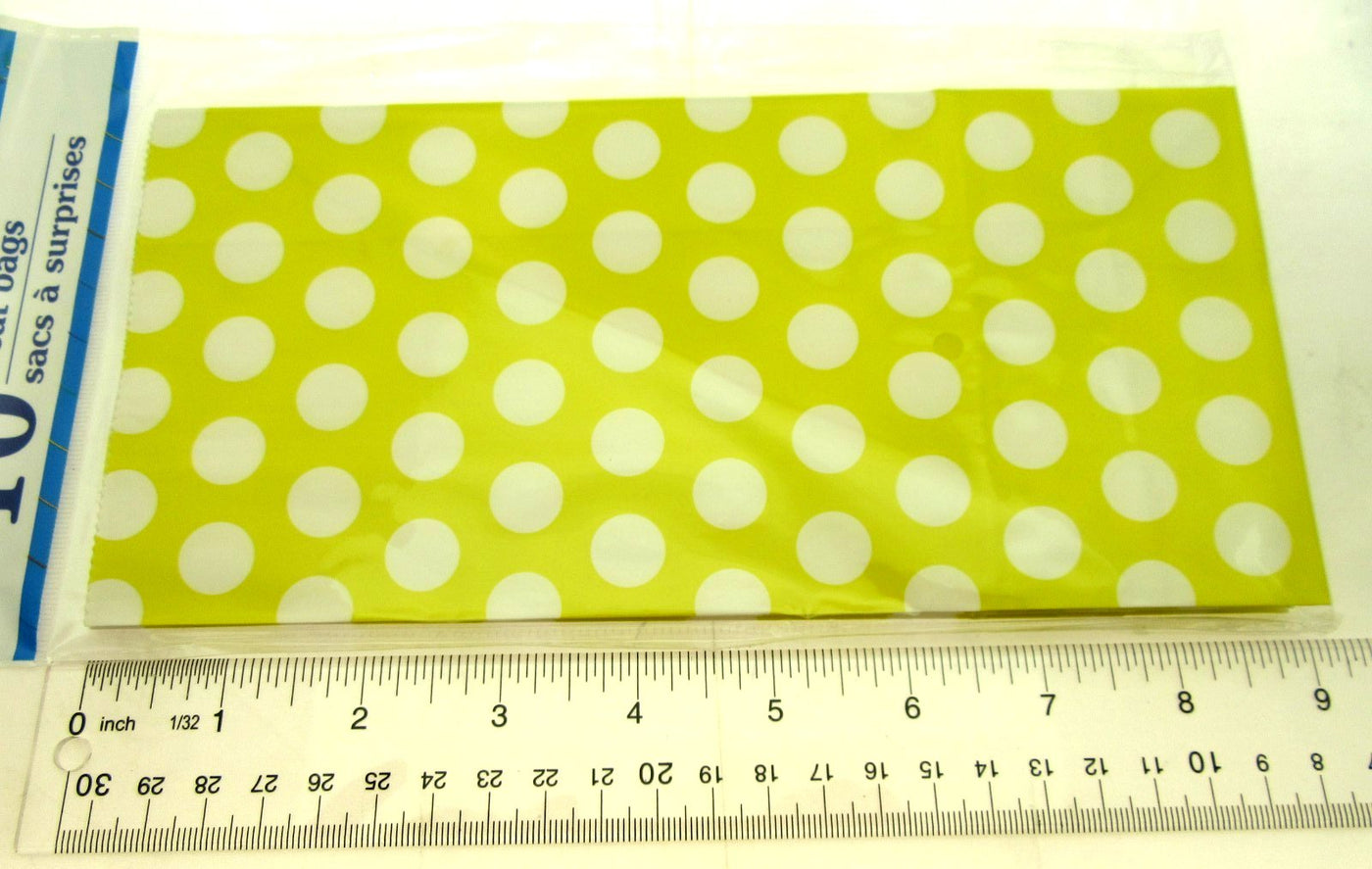 Yellow  Dots Treat Bags 5x9 inch Party Sacks