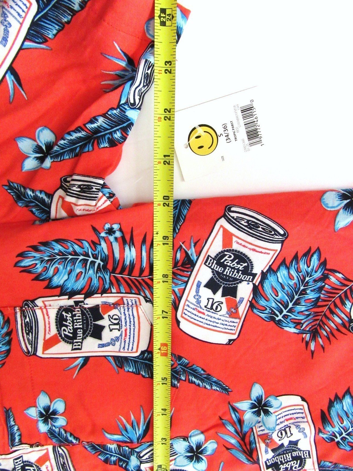 Pabst Blue Ribbon  ~ Button-up Shirt ~ Small 34 / 36 ~ Beer Logo