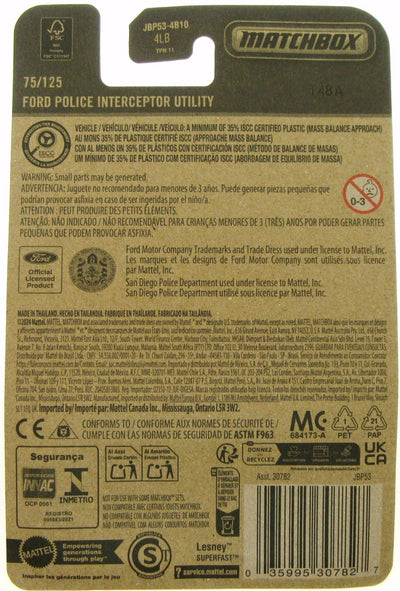 Ford Police Interceptor ~ San Diego Police ~ 1:64 Scale ~ Matchbox