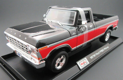 1979 Ford F150 Pick-up Truck ~ Black & Red ~ 1:18 ~ Die Cast ~ Maisto