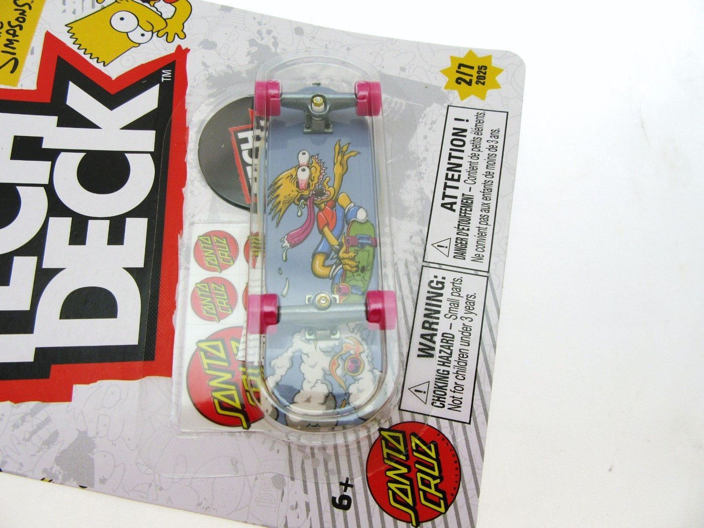Tech Deck ~ Santa Cruz ~ Skateboard  / Fingerboard ~ The Simpsons ~ Bart