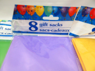 64 Mixed Color Treat Bags 5x9 inch Party Sacks