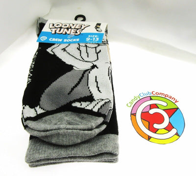 Bugs Bunny Looney Tunes ~ One Pair Crew Socks for Men Shoe Sizes 9 - 13