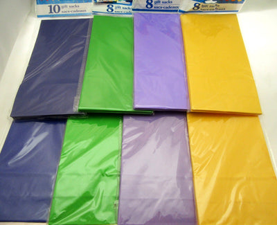 64 Mixed Color Treat Bags 5x9 inch Party Sacks