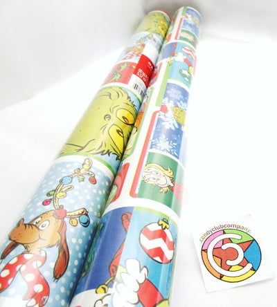 The Grinch Dr. Seuss ~ Gift Wrapping Paper ~ 3.33ft x 6yd ~ Christmas ~ Lot of 2