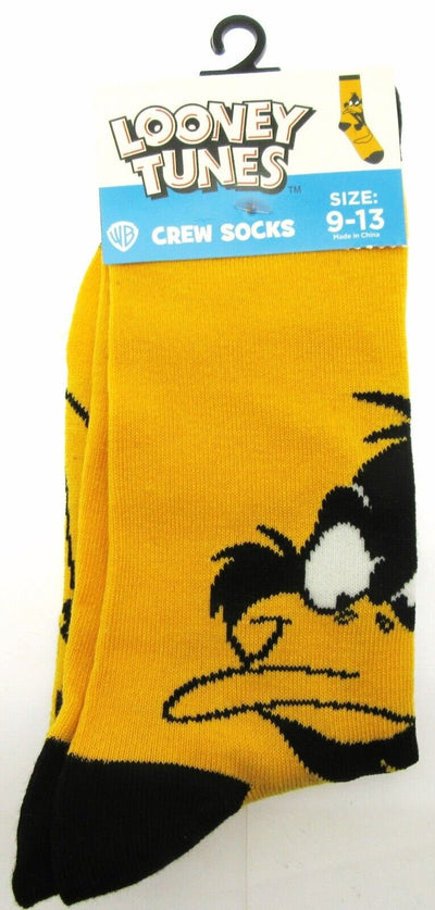 Daffy Duck Looney Tunes ~ One Pair Crew Socks for Men Shoe Sizes 9 - 13