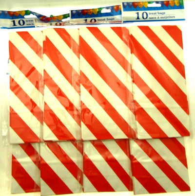 80 Red Striped Treat Bags 5x9 inch Party Sacks